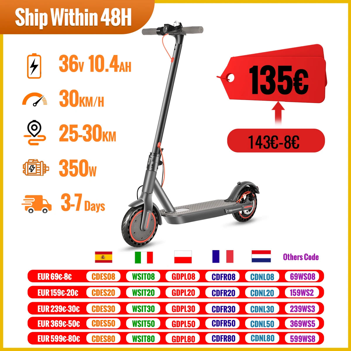 N7PRO 350W (Trottinette électrique pour Adultes 36V 10.4Ah)