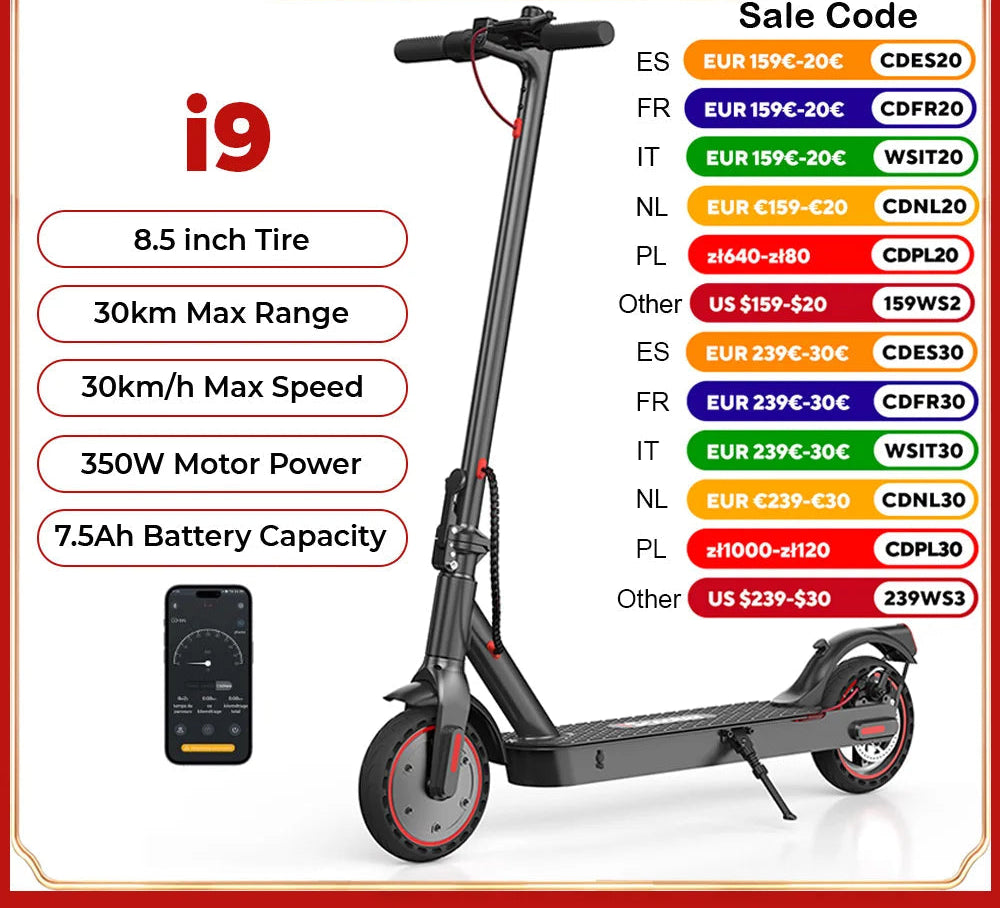 iScooter i9 350W (pour Adultes 7.5Ah 30km/h)